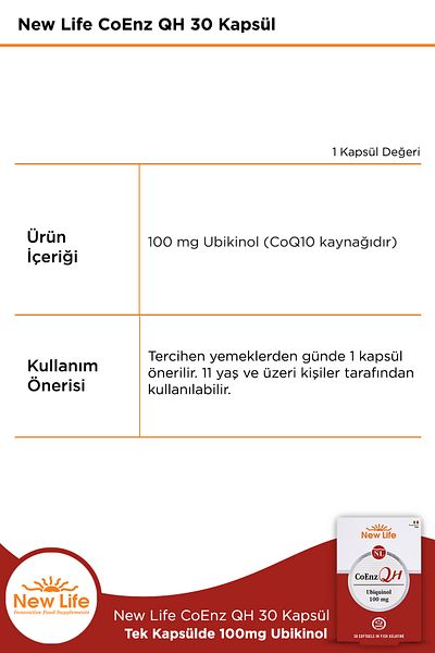 New Life Coenz Qh Ubikinol 30 Capsules