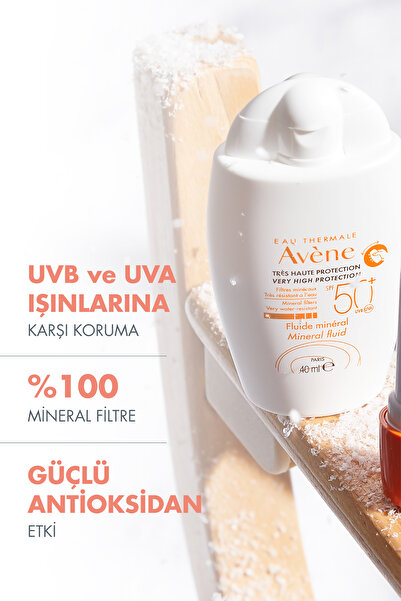 Avene Mineral Fluid SPF 50+ Hassas Ciltler için Ultra Hafif Güneş Kremi 40 ml