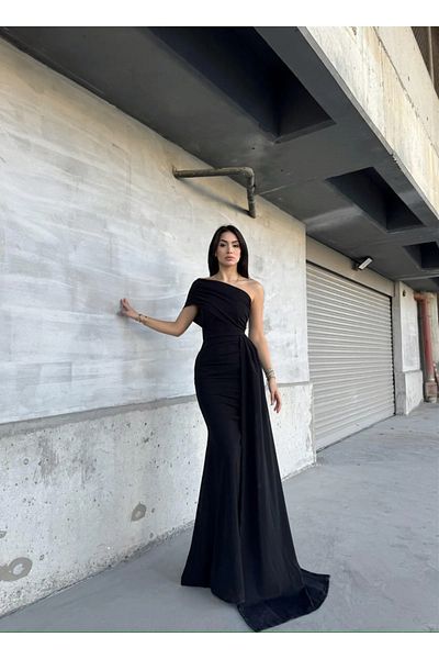 Mekafashion Rochie de seară de designer cu un singur umăr