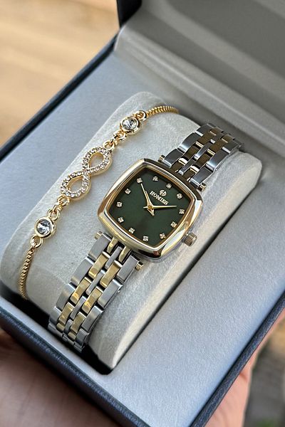 Homies Elegant Small Square Women's Wristwatch with Gift Box - Bracelet Gift Hm 610944