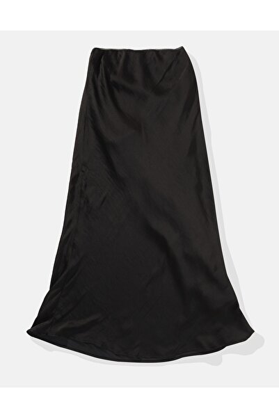 AMERICAN EAGLE Ae High-Waisted Satin Midi Skirt