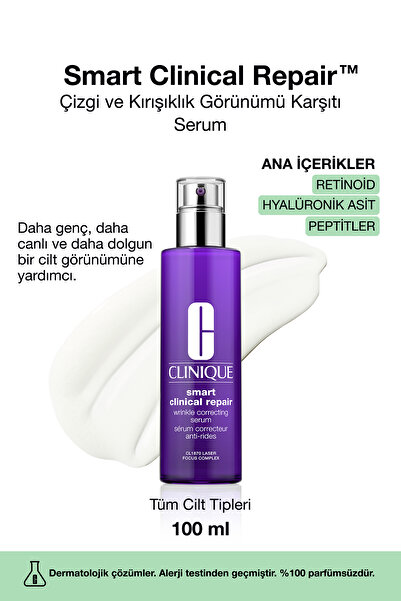 Clinique Smart Clinical Repair™ Çizgi Ve Kırışıklık Görünümü Karşıtı Serum 100ml | Retinoid, Hyalüronik Asit