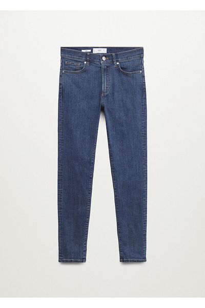 MANGO Woman Women's Blue Elsa Mid Waist Skinny Jeans
