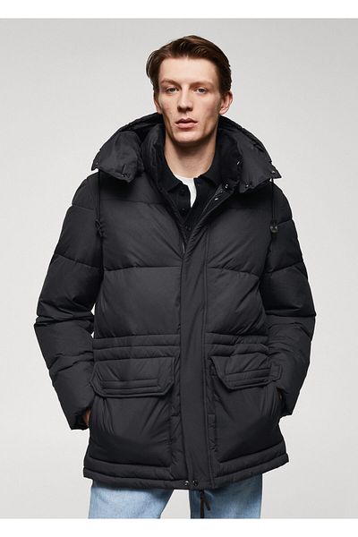 MANGO Man Wodoodporna pikowana parka