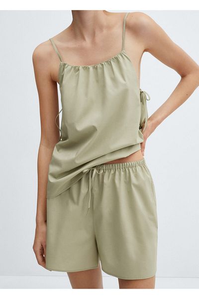 MANGO Khaki dámské pyžamové kalhoty 67086015