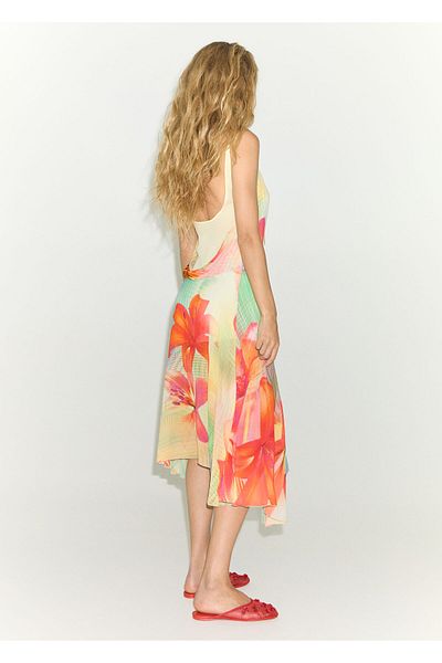 MANGO Woman Γυναικείο Παστέλ Κίτρινο Φόρεμα 77050627