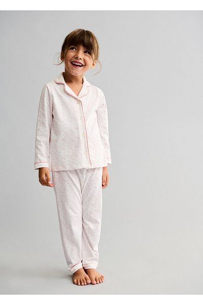 MANGO Spodnie piżamowe dla dziewczynki w kolorze off white 77034442
