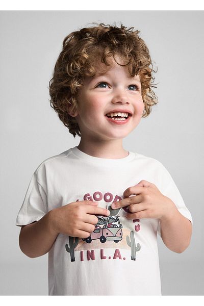 MANGO Tricou alb murdar pentru bebelusi