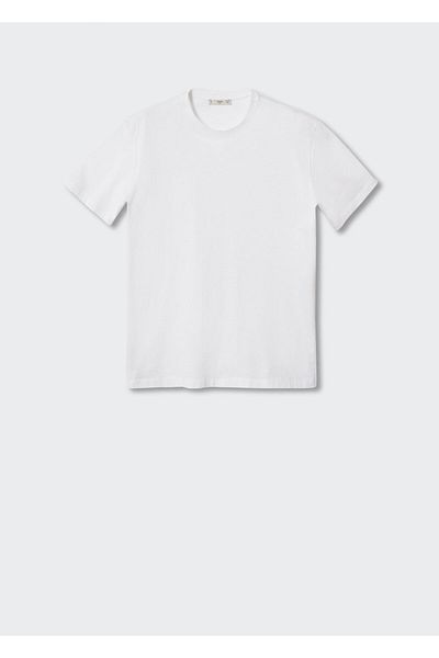 MANGO Λευκό Ανδρικό T-Shirt47001122