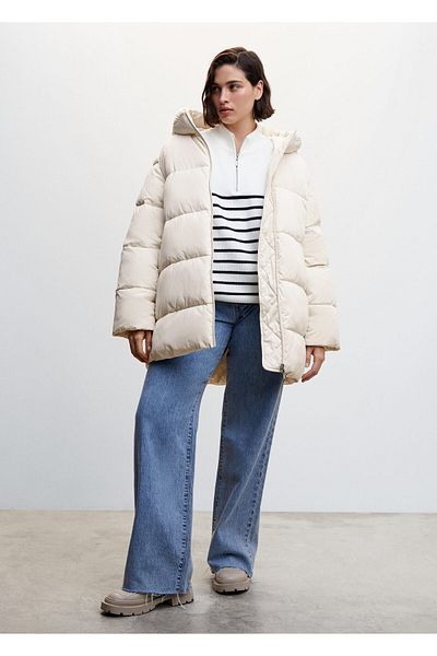 MANGO Woman Palton alb de damă47140042