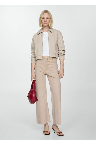 MANGO Woman Catherin hoch taillierte Culotte-Jeanshose
