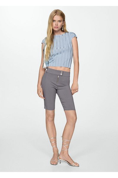 MANGO Woman Gray Women's Trousers 77072535