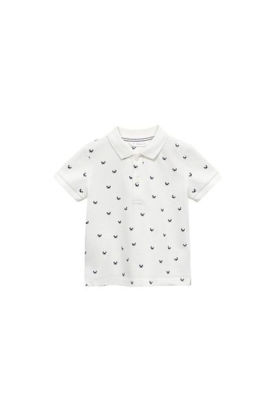 MANGO Tricou cu gât polo Kirik White Baby Boy 67075993