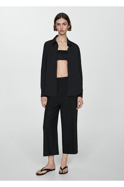 MANGO Woman Women's Black Pants 67019405
