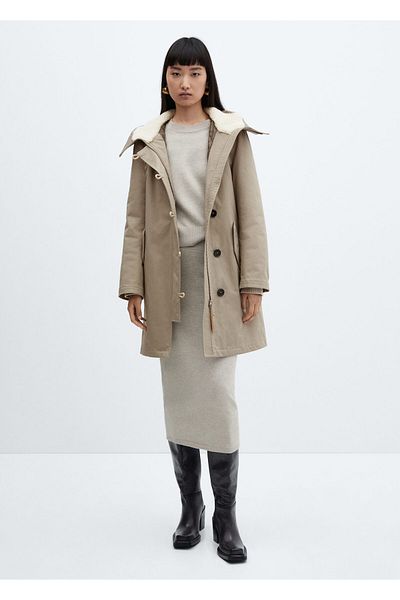 MANGO Hellgrauer Damenparka57078267