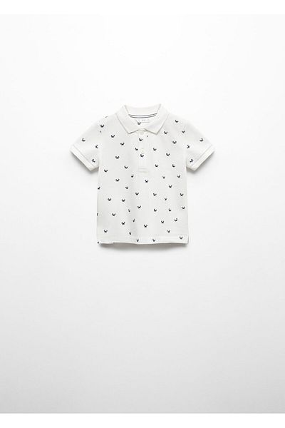 MANGO Tricou cu gât polo Kirik White Baby Boy 67075993