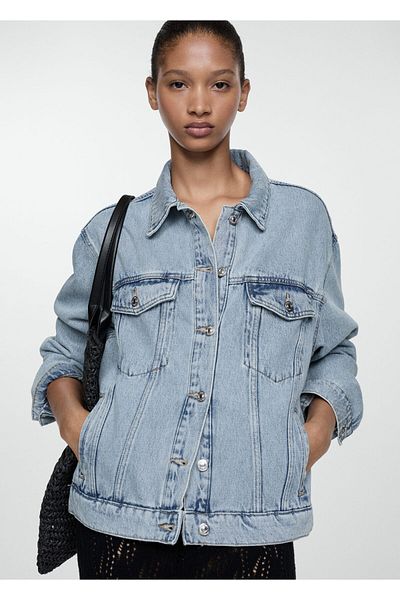 MANGO Woman Jachetă de blugi oversize