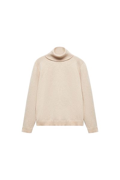 MANGO Woman Girl's Sand Color Sweater - 57966310