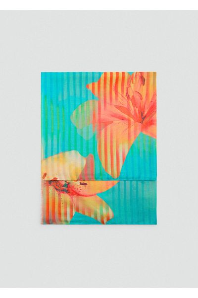 MANGO Zielony szalik damski 77070630