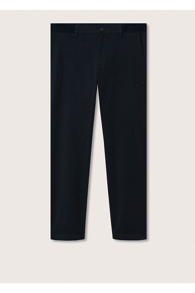 MANGO Navy Blue Men's Trousers 37900572