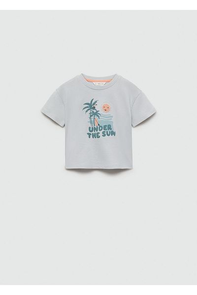 MANGO Woman Tricou pentru bebelusi albastru cer 67017922