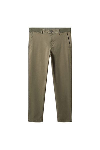 MANGO Man Cotton Tapered Cut Cropped Pants