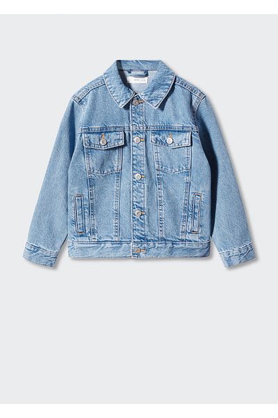 MANGO Kids Jachetă albastru închis pentru copii