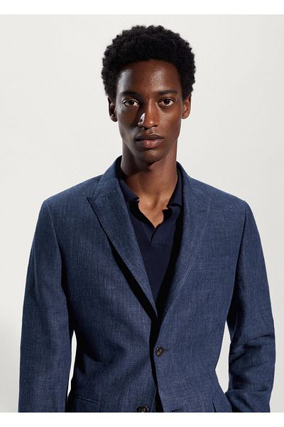 MANGO Man Marineblaue Herrenjacke 57010556
