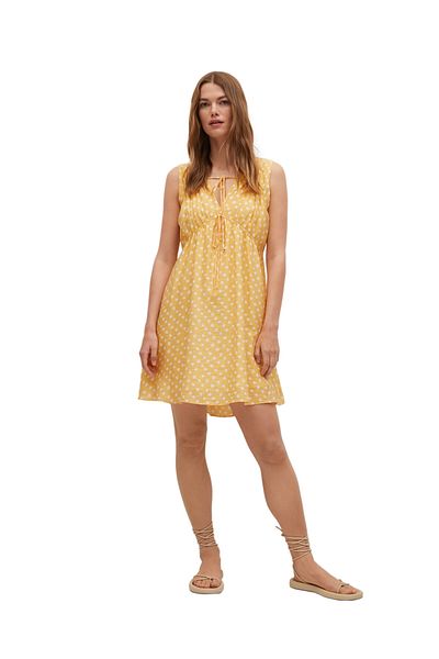 MANGO Woman Γυναικείο φόρεμα με κίτρινο σχέδιο