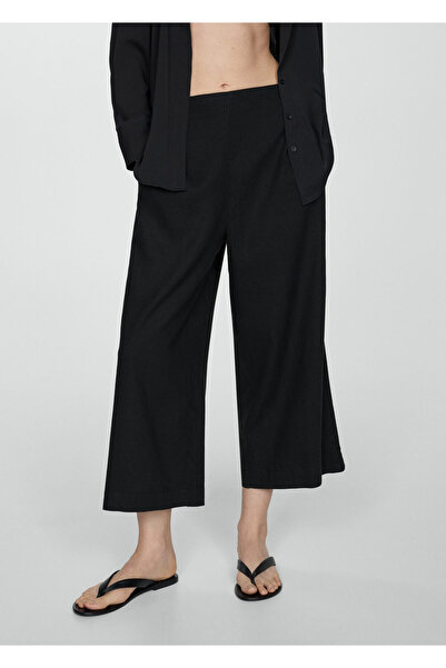 MANGO Woman Siyah Kadın  Pantolon 77192007
