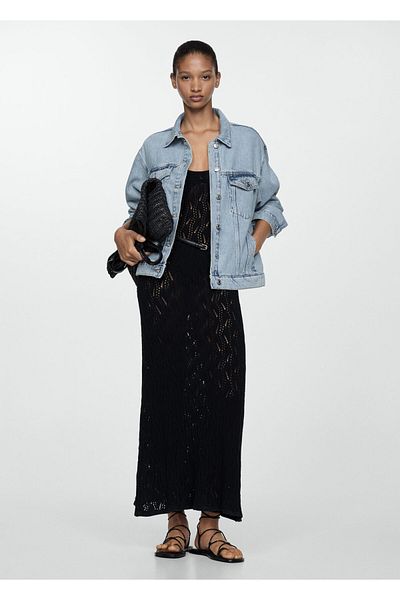MANGO Woman Jachetă de blugi oversize