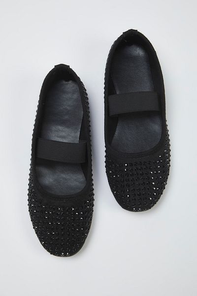 TRENDYOL SHOES Fekete kő Mary Jane női lapos cipő TAKSS25BE00047