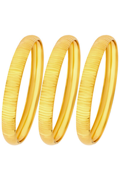 Yenigün Kuyumculuk 14 Ayar Altın Üçlü Amerikan Kalem 5 mm Çizgili Bilezik