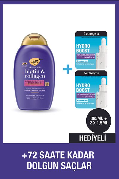 OGX Biotin Collagen Hair Care Cream + Niacinamide Serum Gift