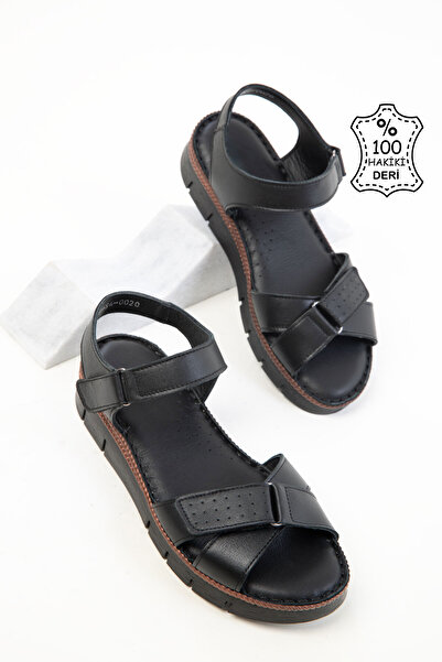 SOHO Чорні жіночі босоніжки з натуральної шкіри 20538