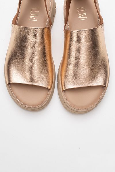 LuviShoes LONDOİ Sandale de damă elastice din piele naturală cu cristal de trandafir