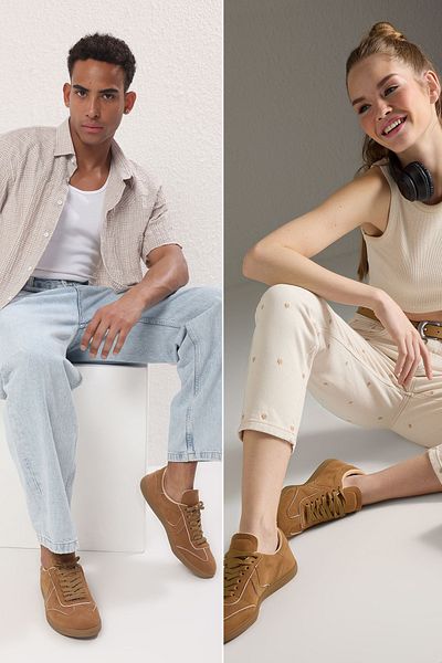 TRENDYOL SHOES حذاء رياضي بني برباط للجنسين TAKSS25SN00055