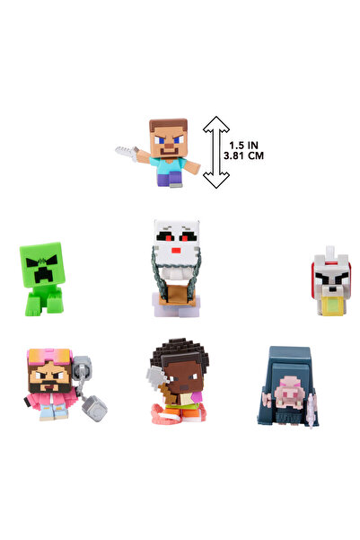 mattel Minecraft Mini Mode Çoklu Paket, Filmden ilham alan 7 mini aksiyon figürüyle JFM37