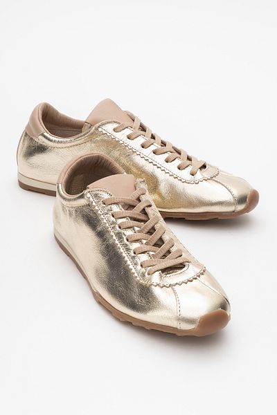 LuviShoes Pantofi sport de damă CREA Gold din piele naturală