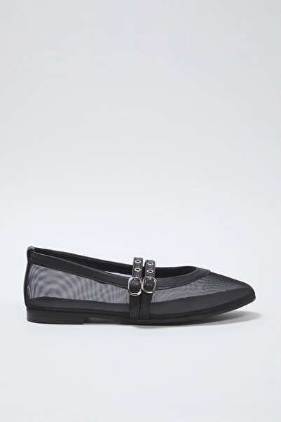 TRENDYOL SHOES Czerwona klamra do paska Mary Jane Baleriny damskie TAKSS25BE00046