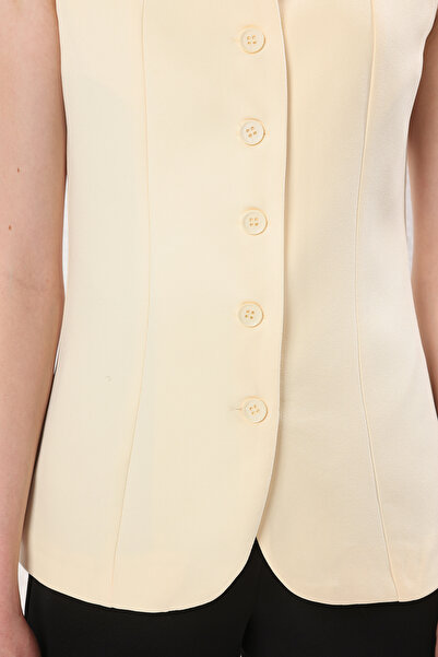 Trendyol Collection Yellow Regular Thick Strap Boat Neck Regular Woven Vest Twoss25Ye00093