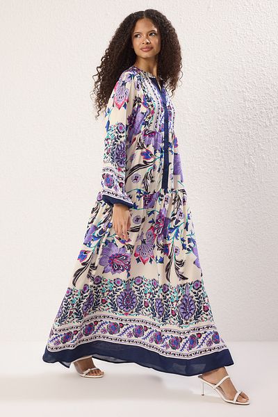 Trendyol Modest Lila viszkóz szőtt ruha TCTSS24EB00221