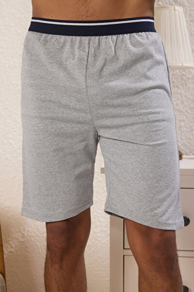 Trendyol Collection Navy-Gray Regular Fit 2-Piece Knitted Shorts Tmnss25Sr00045