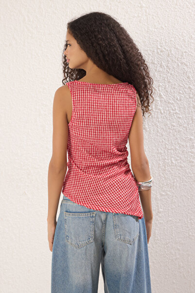 Trendyol Collection Κόκκινη ελαστική πλεκτή μπλούζα / Twooss25bz00261