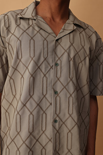 Trendyol Collection Khaki Oversized Shirt Tmnss25Go00050