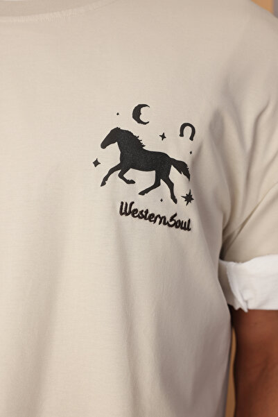 Trendyol Collection Πέτρα oversized / Μπλουζάκι με φαρδιά κοπή Fluffy Animal με τύπωμα TMNSS25TS00136