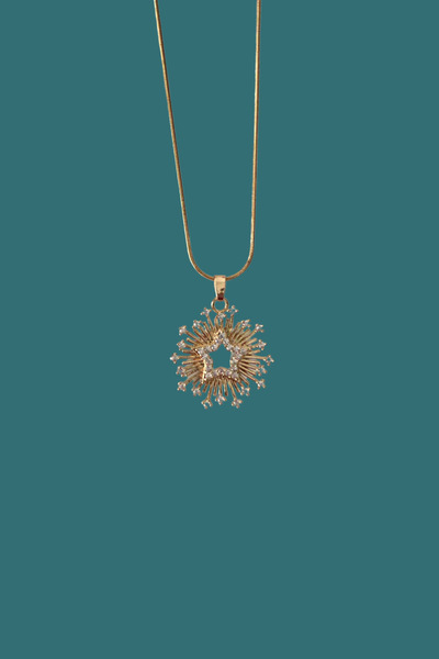 AurorAccessory Volenta Shop Çelik İtalyan Zincir Işıltılı Yıldız Model Kolye ...