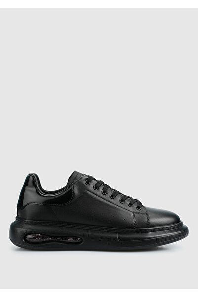 Provoq Siyah Deri Erkek Sneaker
