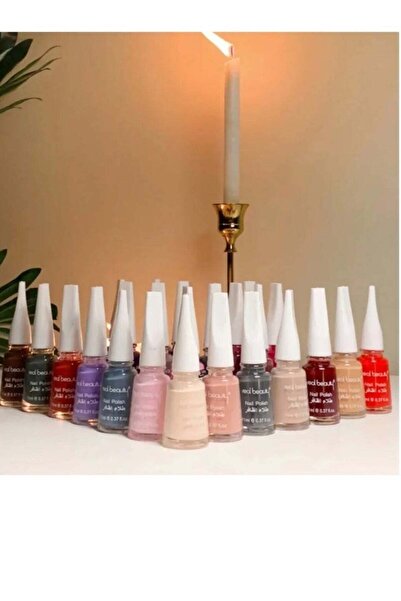 real beauty A set of 24 multi-colored nail polishes