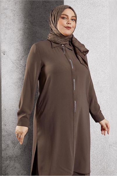 Alvina 20636 Μοντέλο Πέτρινο Λεπτομερές τουνίκ